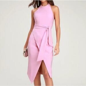 The Finders Keepers Essie Mauve Pink Tie-Front Halter Dress NWT size 6